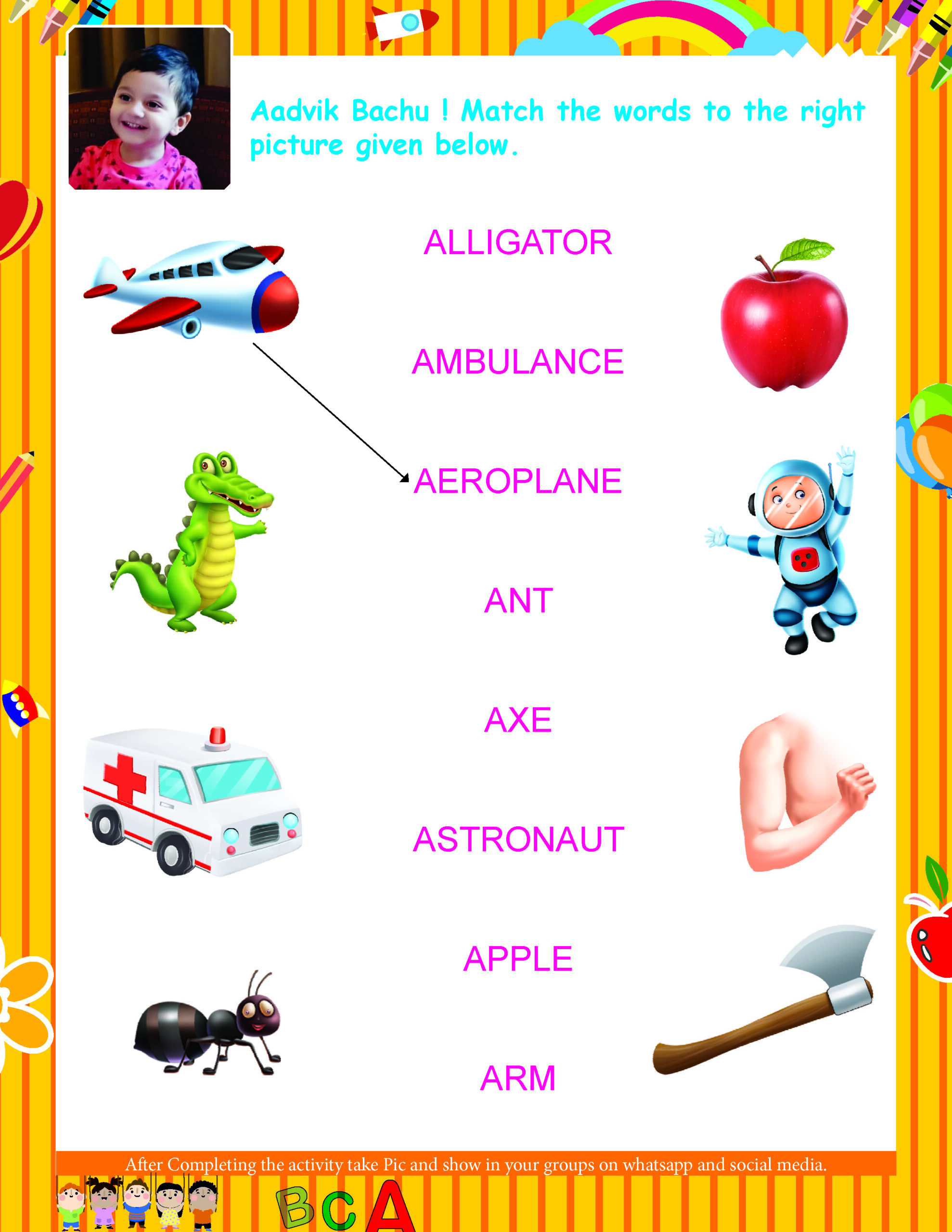 Customized Activity Sheet